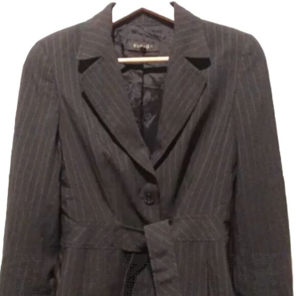 ESCADA Vintage Wool Silk Pinstriped Blazer Jacket Size Medium - Picture 1 of 17